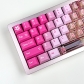 Peach Pink Clear Charm 119+35 Keys PBT+PC Clear Cherry Profile Keycaps Set for MX Keyboard